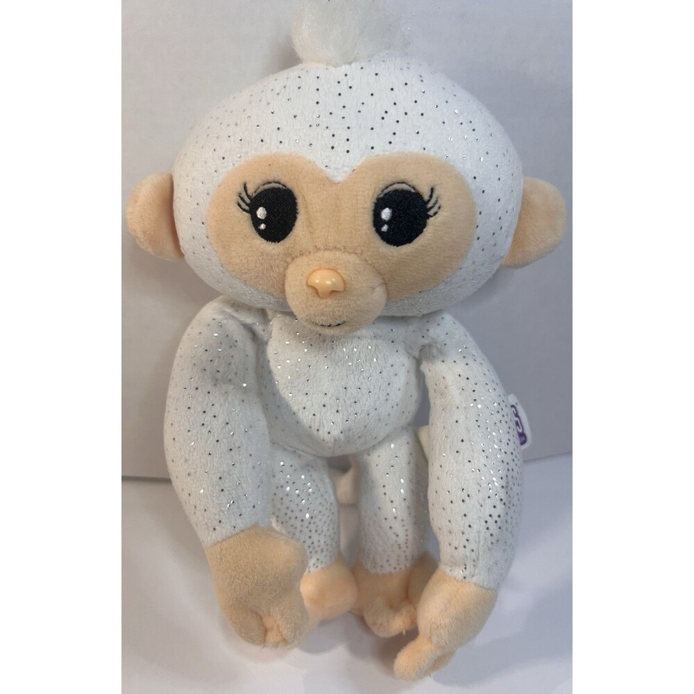 Fingerlings White Glitter Monkey Plush 8” Interactive Sound Sparkle Toy